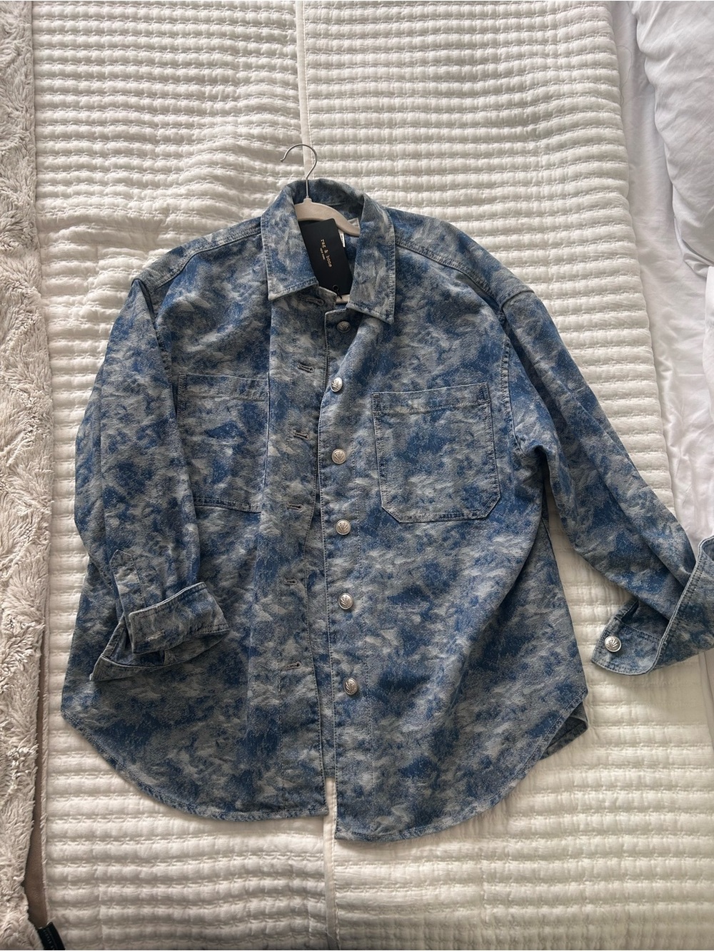 rag & bone Light Blue Acid-Wash Denim Jacket